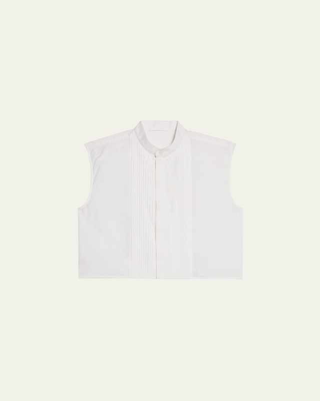 Sleeveless Tuxedo Bib Shirt